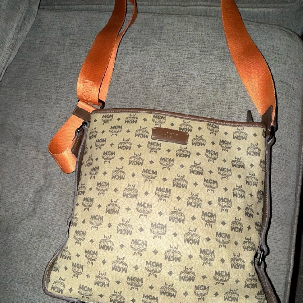 MCM Brown and Orange Men's Messenger Bag